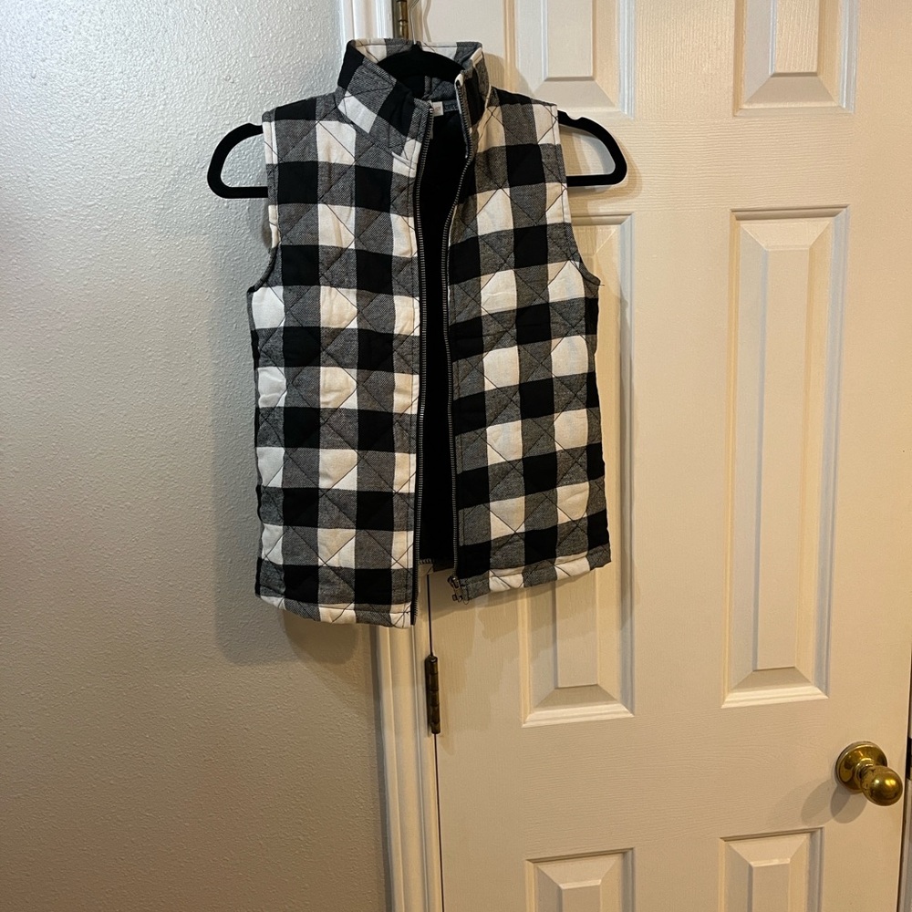 Kids Black and White Checkered Vest